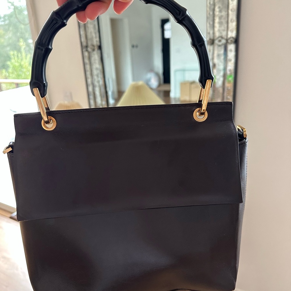 Vintage GUCCI bamboo leather handbag